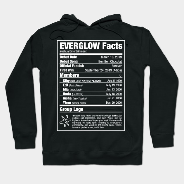 EVERGLOW Kpop Nutritional Facts 2 Hoodie by skeletonvenus